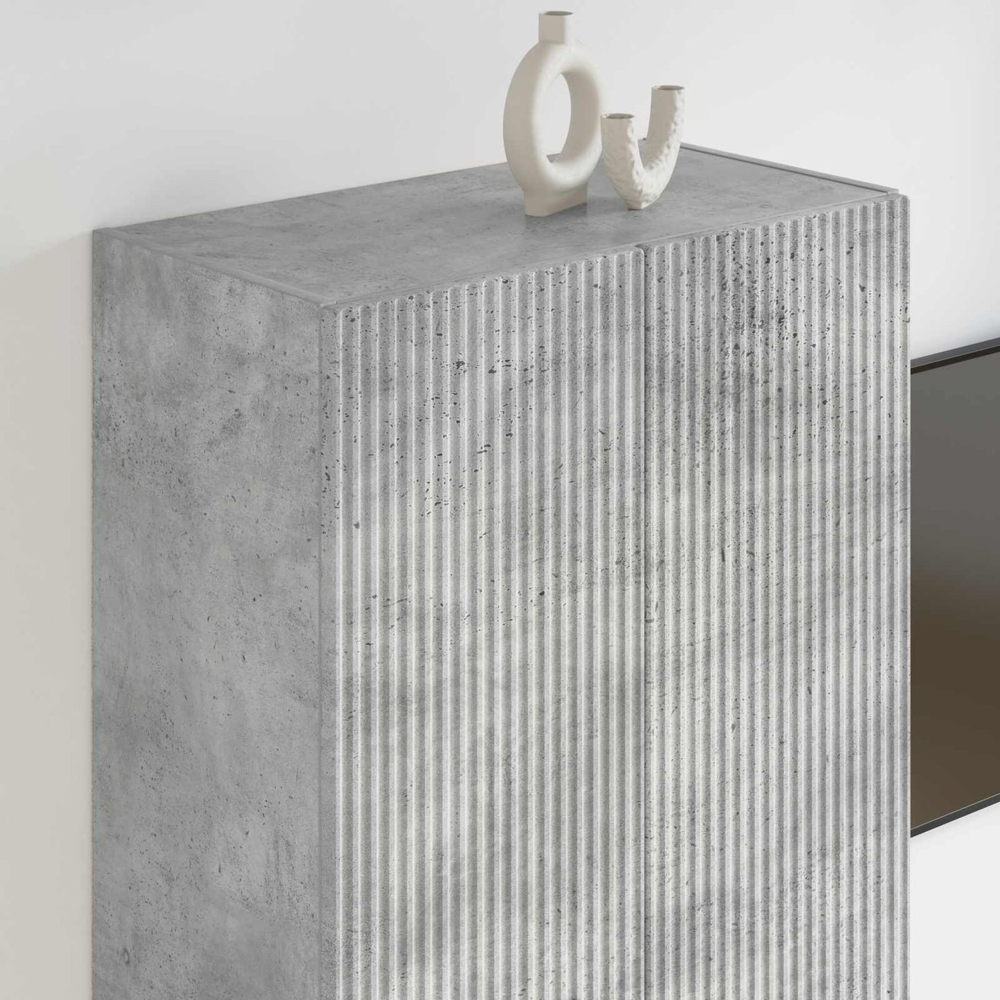 TV Wall Cabinet Wall-mounted Concrete Grey 59.5 x 31 x 100 cm