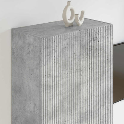 TV Wall Cabinet Wall-mounted Concrete Grey 59.5 x 31 x 100 cm