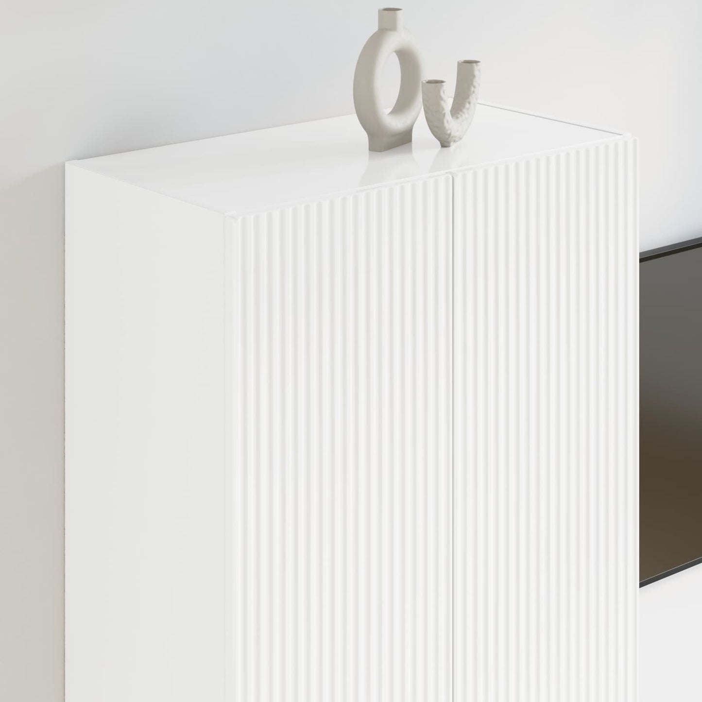 TV Wall Cabinet 59.5 x 31 x 100 cm High Gloss White