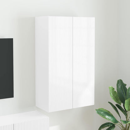 TV Wall Cabinet 59.5 x 31 x 100 cm High Gloss White