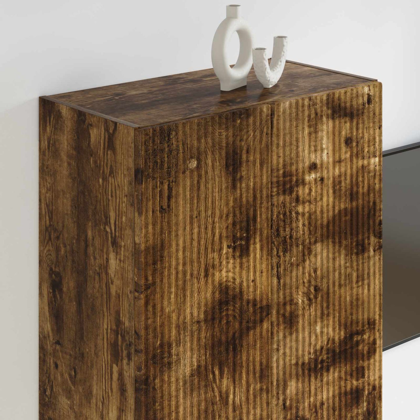 TV Wall Cabinet Smoked Oak 59.5 x 31 x 100 cm Engineered Wood