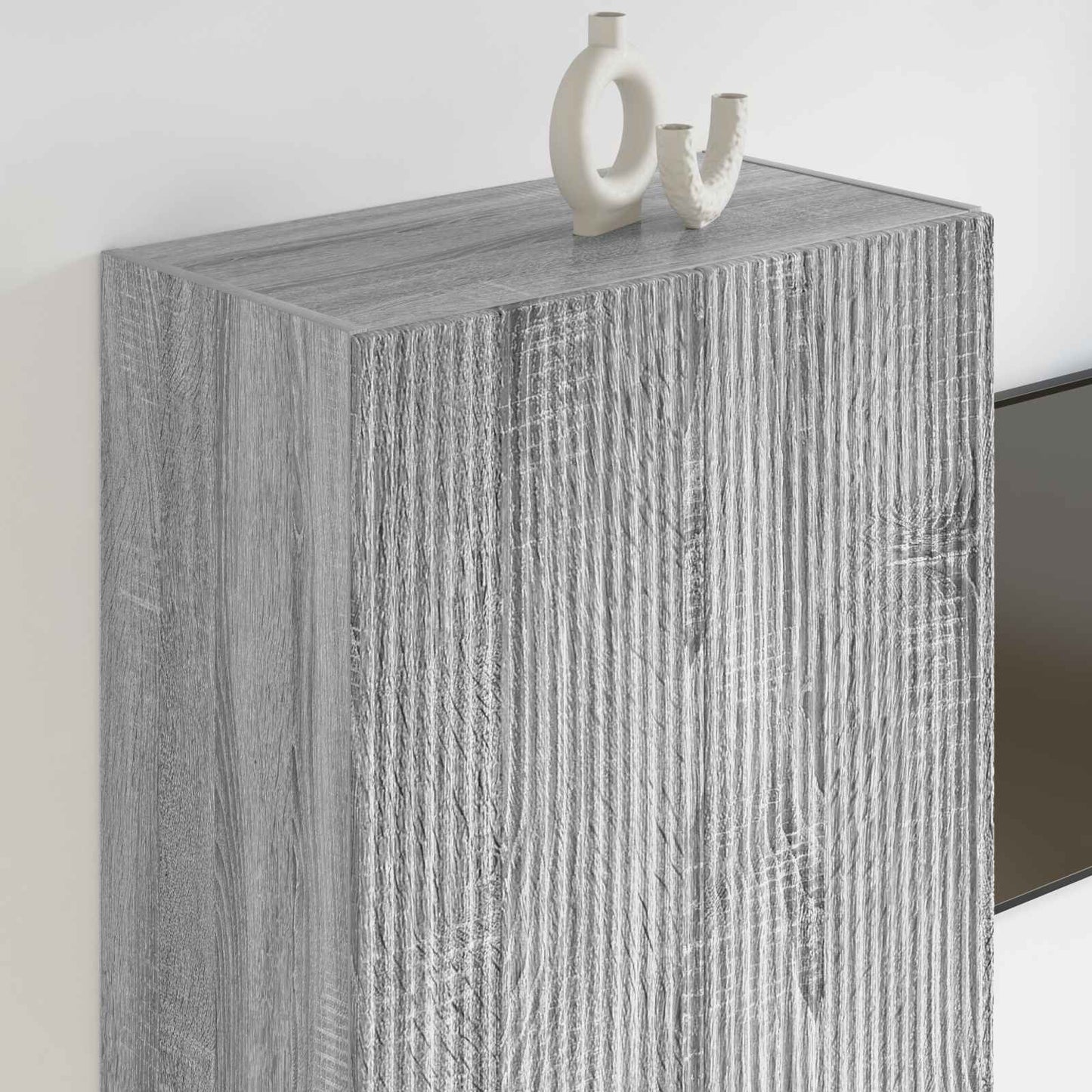 TV Wall Cabinet Grey Sonoma 59.5 x 31 x 100 cm Engineered Wood