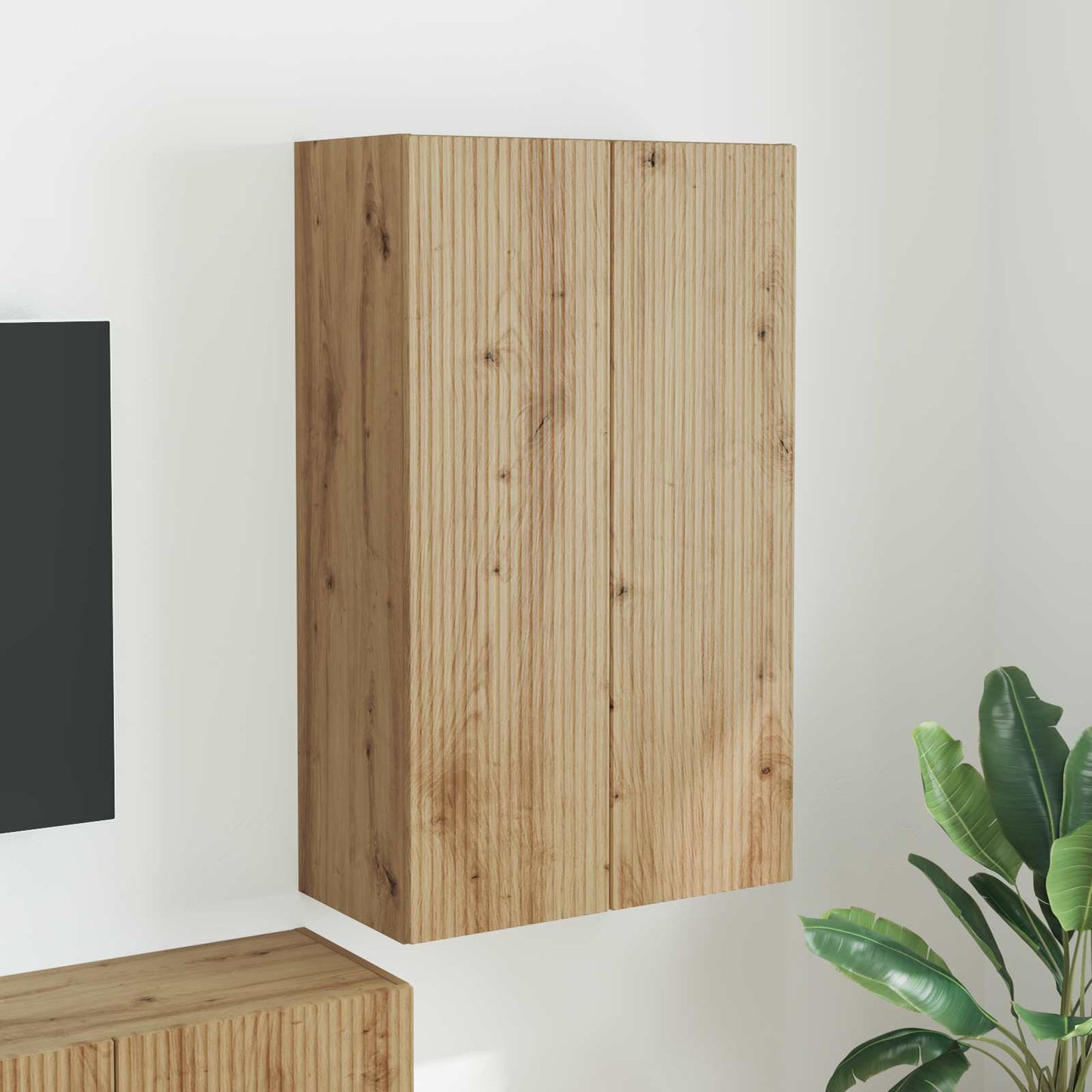 TV Wall Cabinet Artisan Oak 59.5 x 31 x 100 cm Engineered Wood