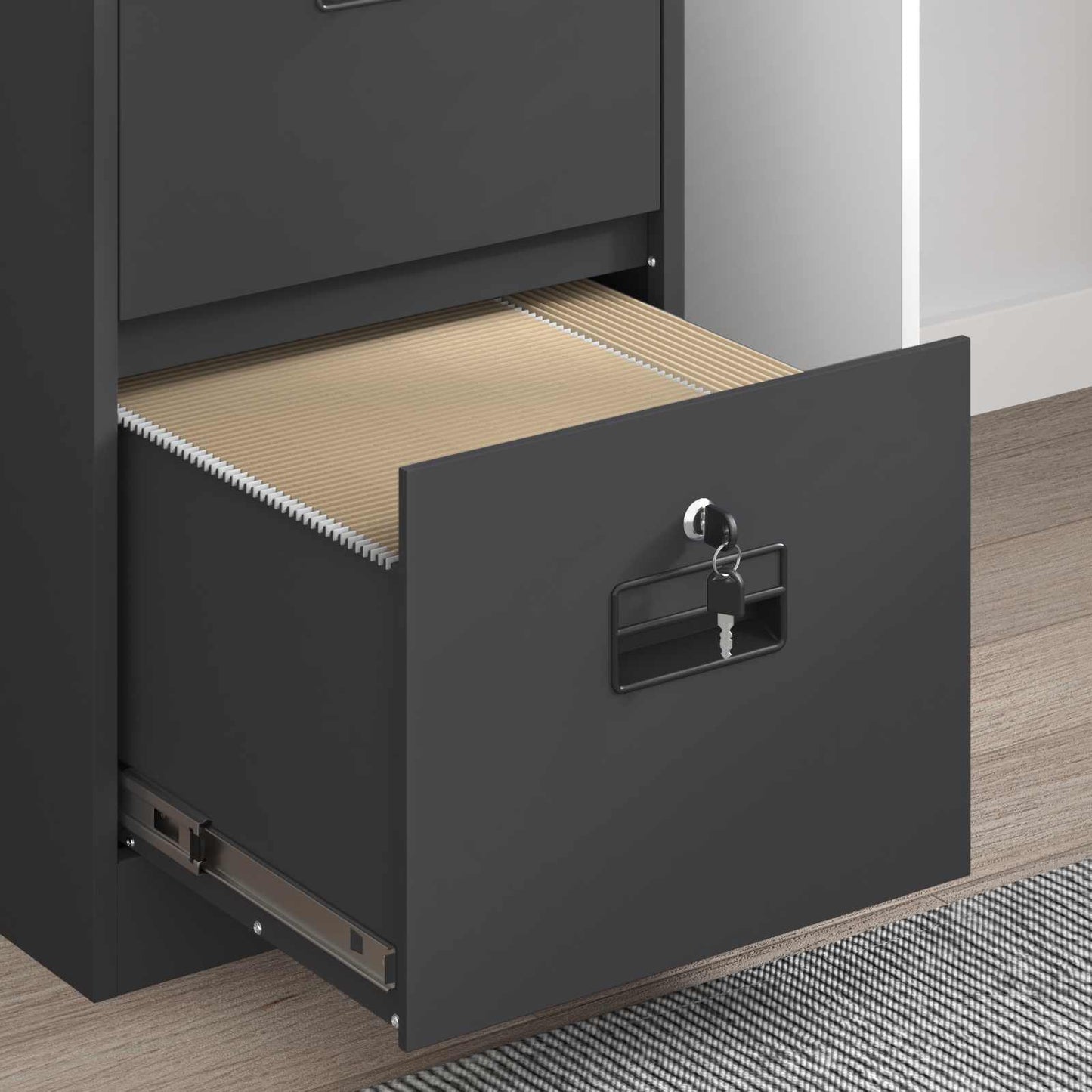 File Cabinet Black 44 x 50 x 74.5 cm Cold-Rolled Steel