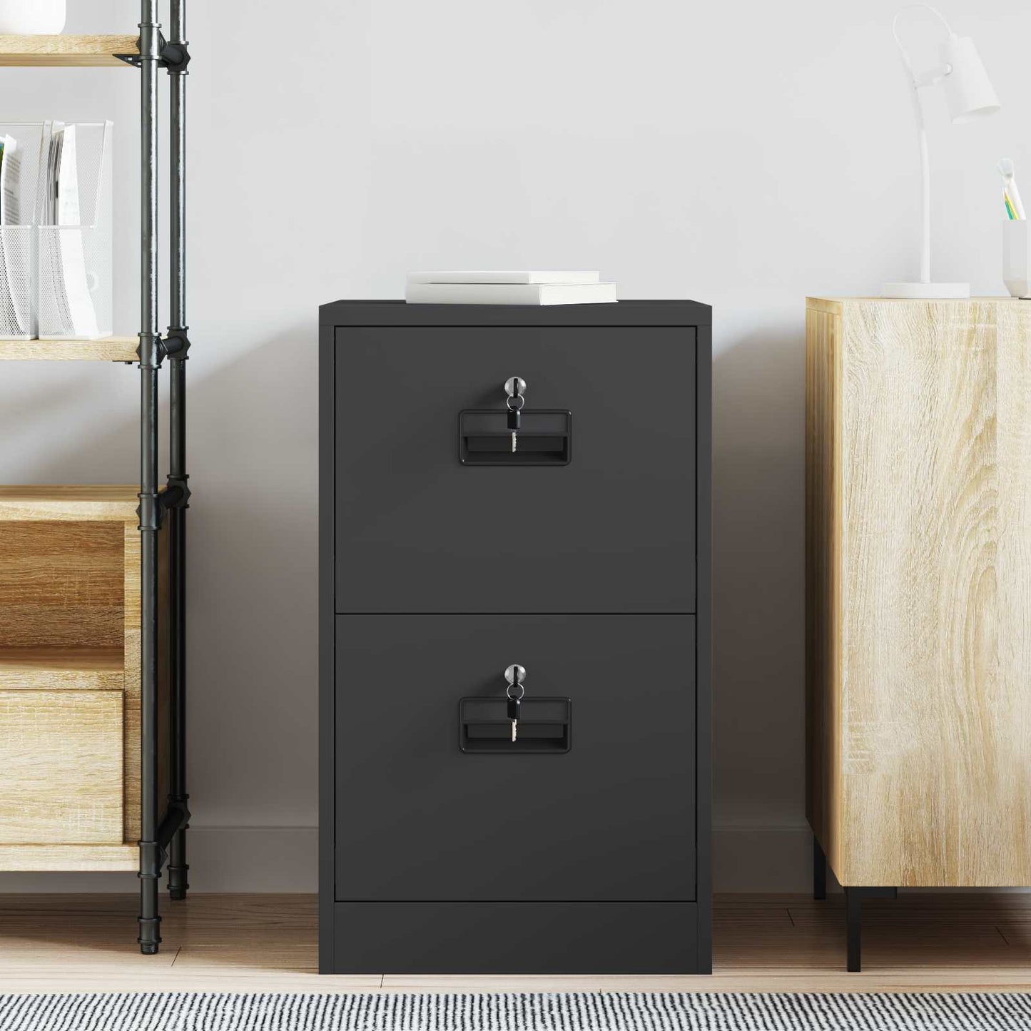 File Cabinet Black 44 x 50 x 74.5 cm Cold-Rolled Steel