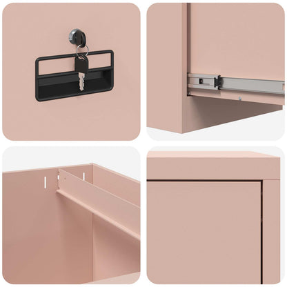 File Cabinet Geometric Pink 44 x 50 x 74.5 cm Cold-Rolled Steel