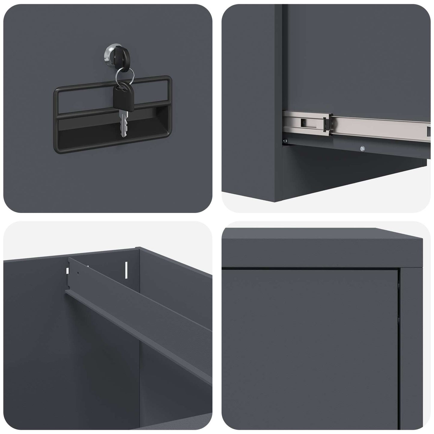 File Cabinet Anthracite 44 x 50 x 74.5 cm Cold-Rolled Steel