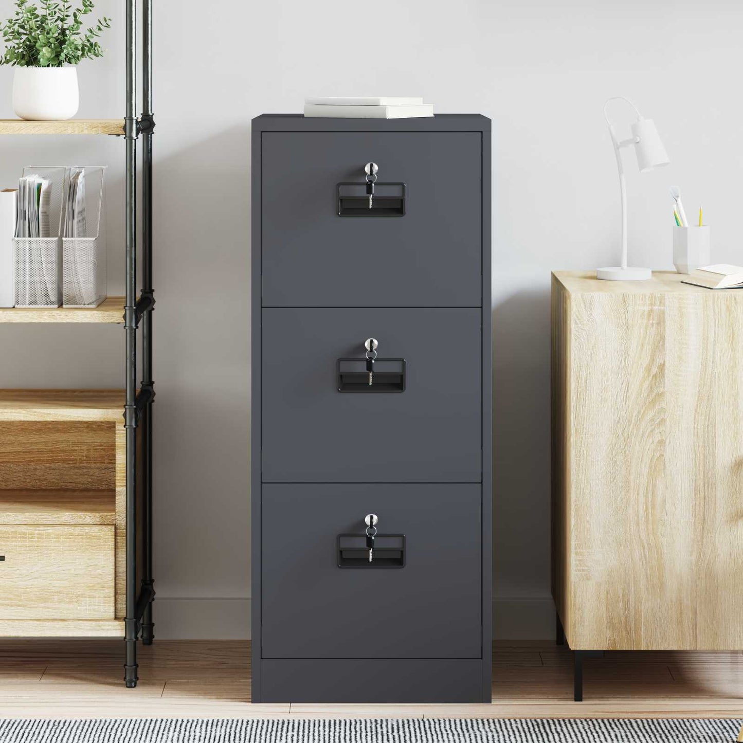 File Cabinet Anthracite 44 x 50 x 106.5 cm Cold-Rolled Steel