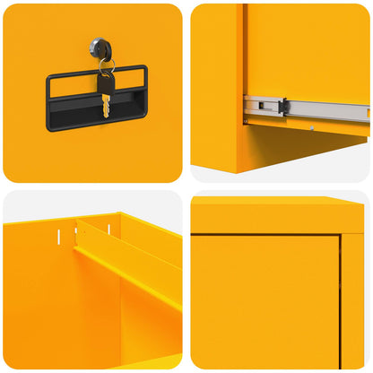 File Cabinet with Drawer Mustard Yellow 44 x 50 x 106.5 cm