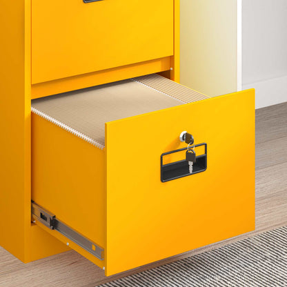 File Cabinet with Drawer Mustard Yellow 44 x 50 x 106.5 cm