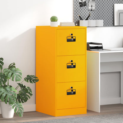 File Cabinet with Drawer Mustard Yellow 44 x 50 x 106.5 cm