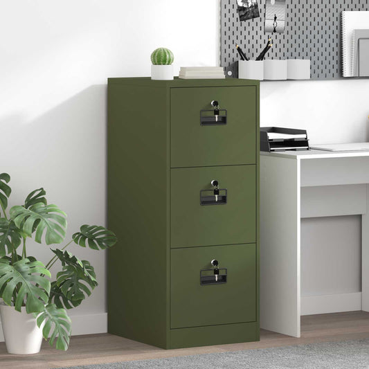 File Cabinet Olive Green 44 x 50 x 106.5 cm Cold-Rolled Steel