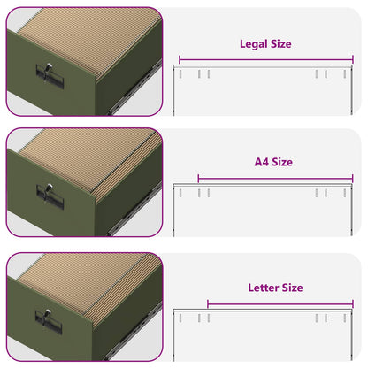 File Cabinet Olive Green 44 x 50 x 106.5 cm Cold-Rolled Steel