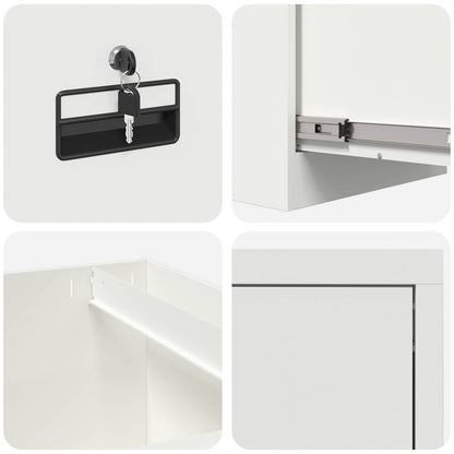 File Cabinet White 44 x 50 x 106.5 cm Cold-Rolled Steel