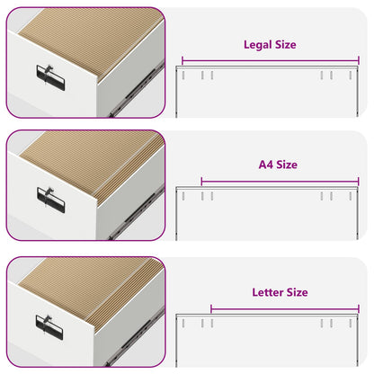 File Cabinet White 44 x 50 x 106.5 cm Cold-Rolled Steel