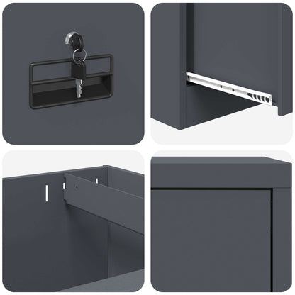 File Cabinet Anthracite 45.5 x 42 x 74.5 cm Cold-Rolled Steel