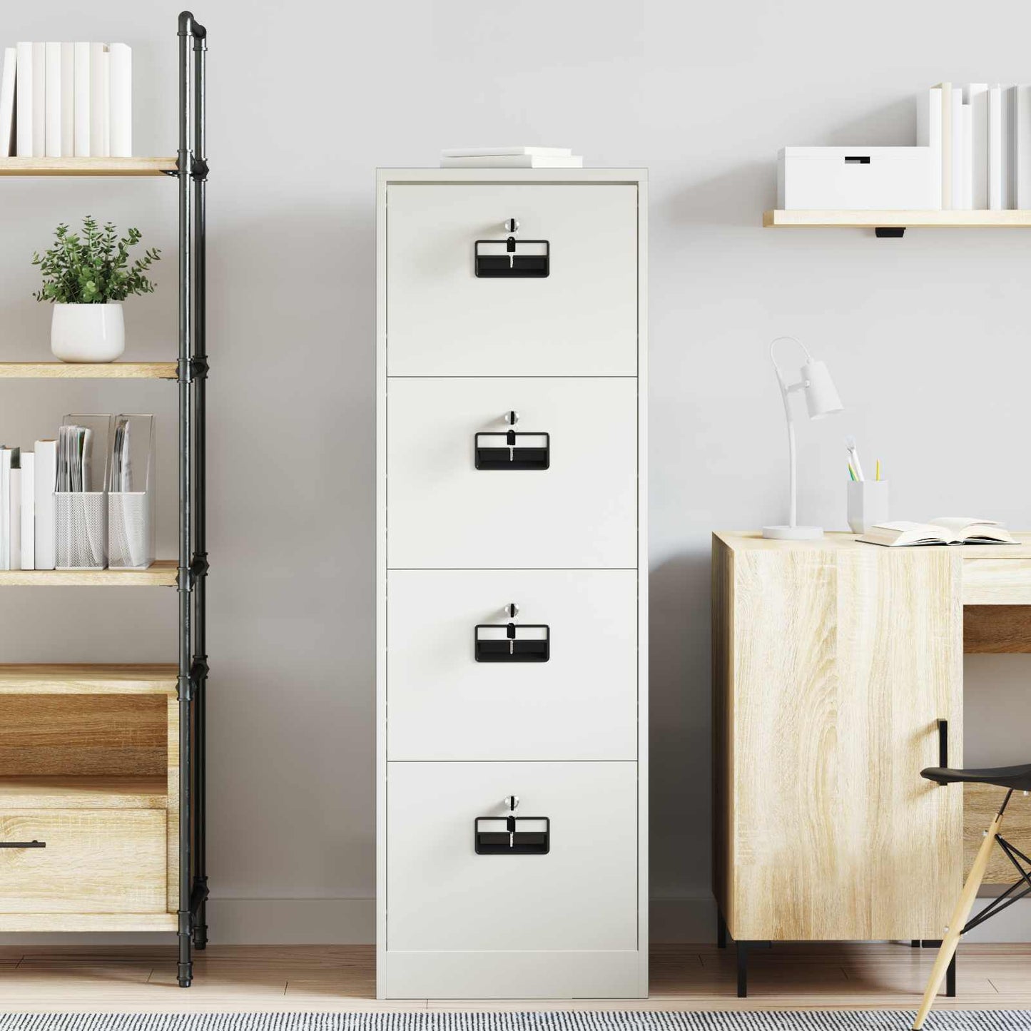 File Cabinet Olive Green 45.5 x 42 x 139 cm Cold-Rolled Steel