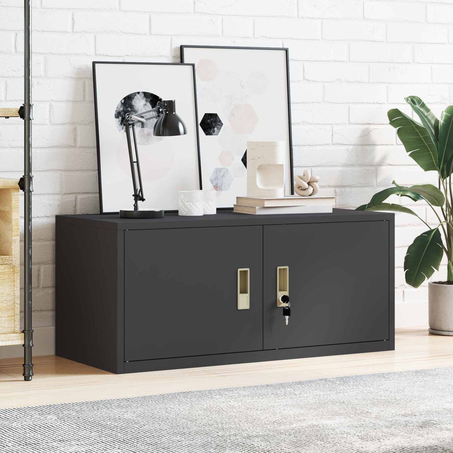 Storage Cabinet Black 90 x 40 x 40 cm Steel