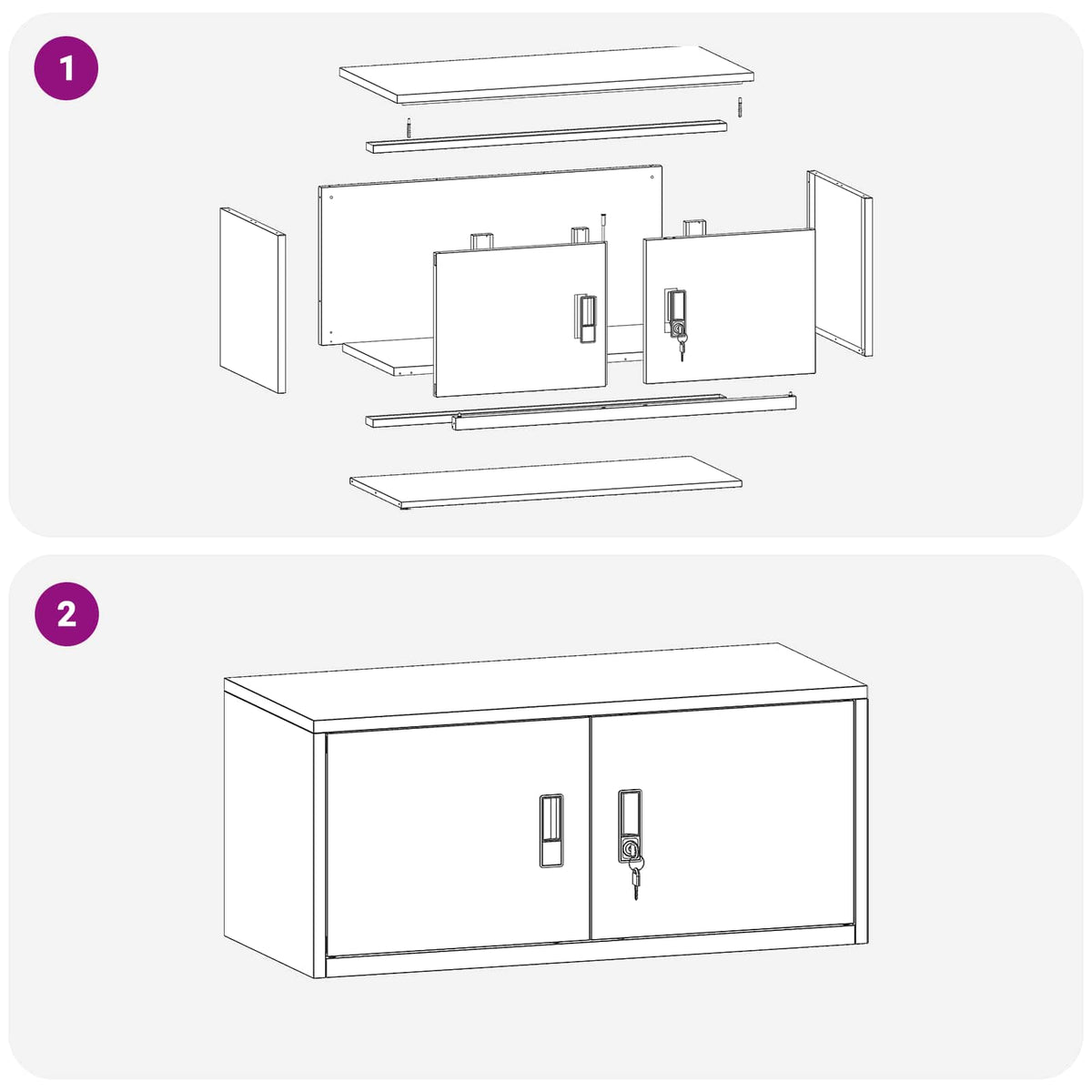 Storage Cabinet Anthracite 90 x 40 x 40 cm Steel