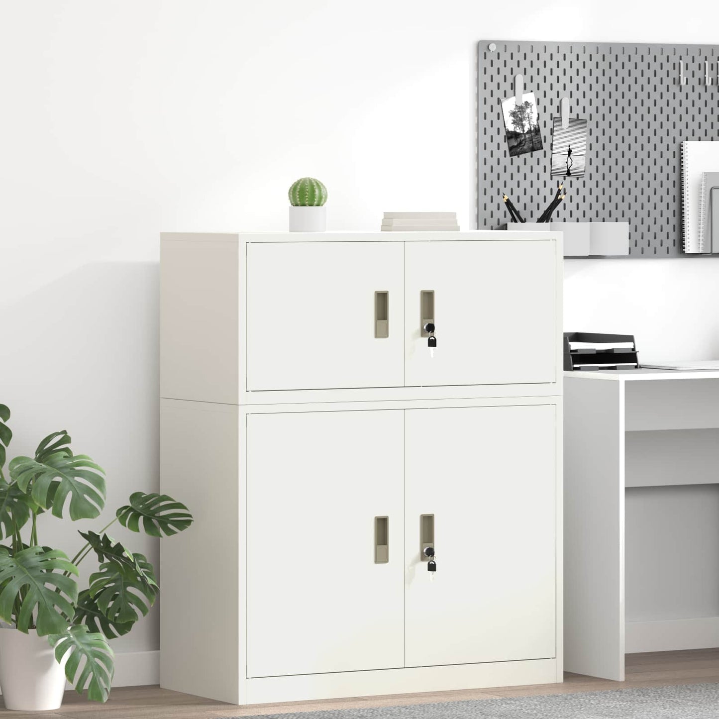 Storage Cabinet White 90 x 40 x 40 cm Steel