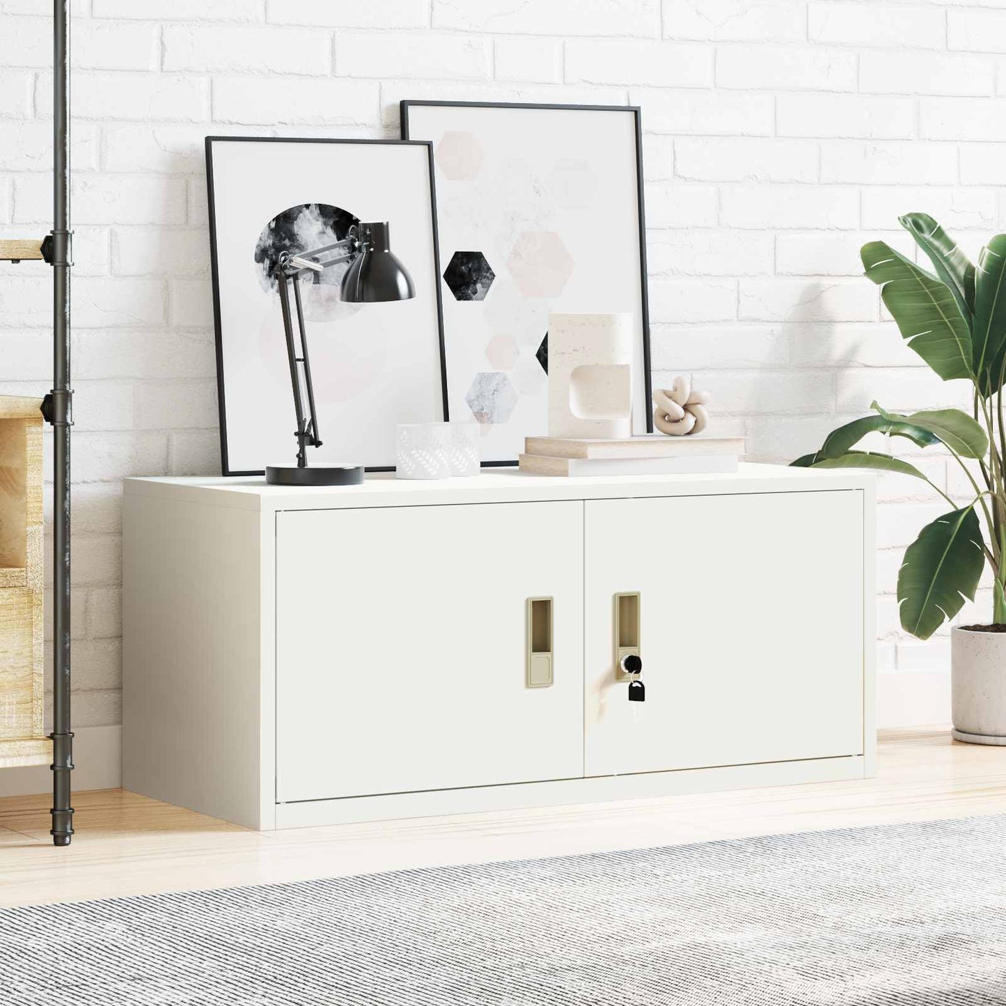 Storage Cabinet White 90 x 40 x 40 cm Steel