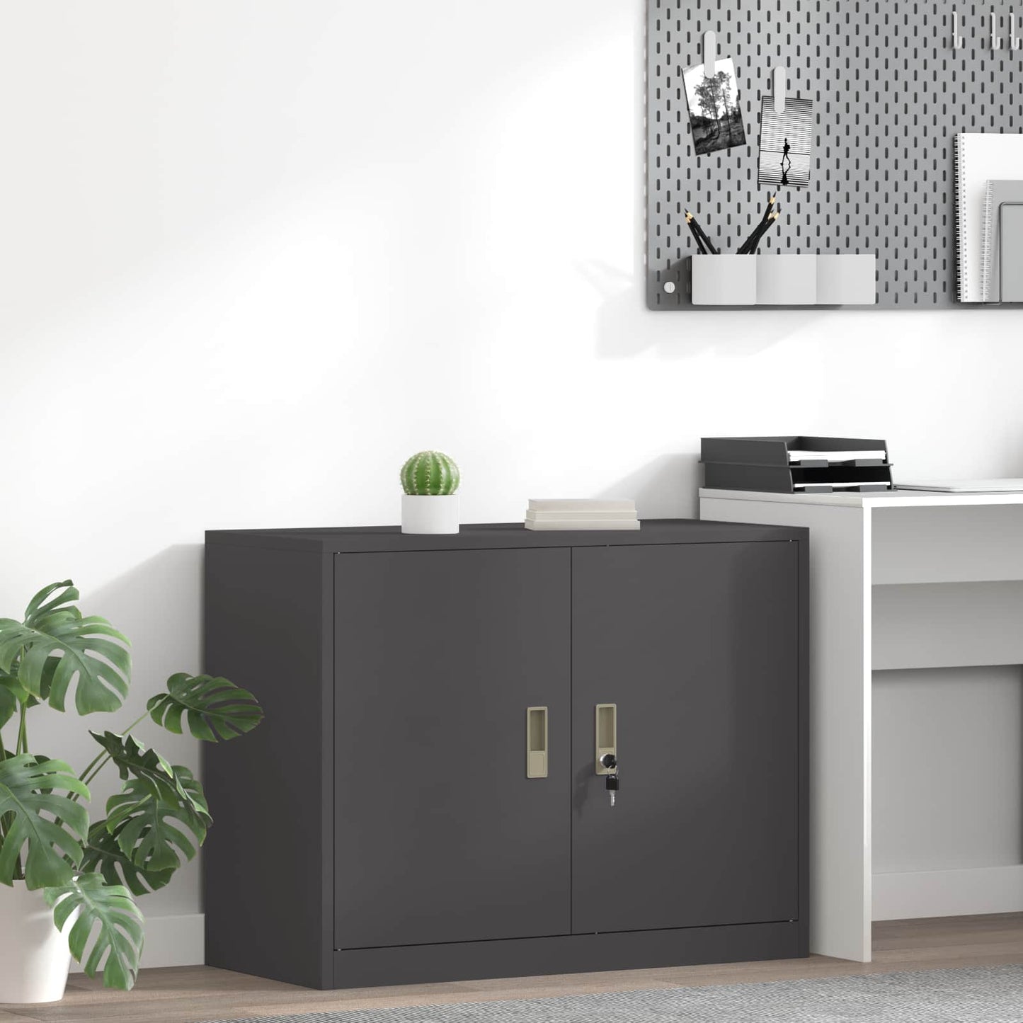 Storage Cabinet Black 90 x 40 x 70 cm Steel