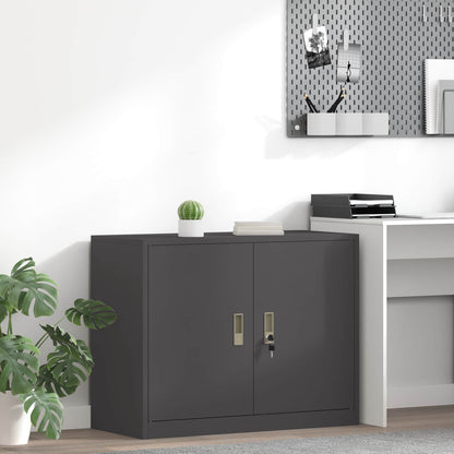 Storage Cabinet Black 90 x 40 x 70 cm Steel