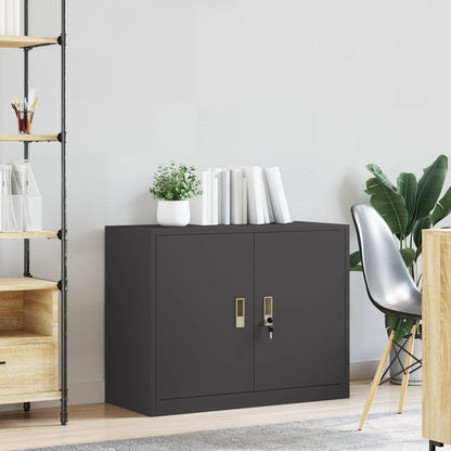 Storage Cabinet Black 90 x 40 x 70 cm Steel