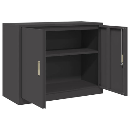 Storage Cabinet Black 90 x 40 x 70 cm Steel