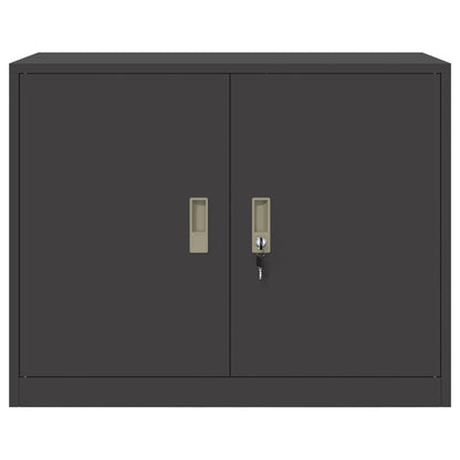 Storage Cabinet Black 90 x 40 x 70 cm Steel