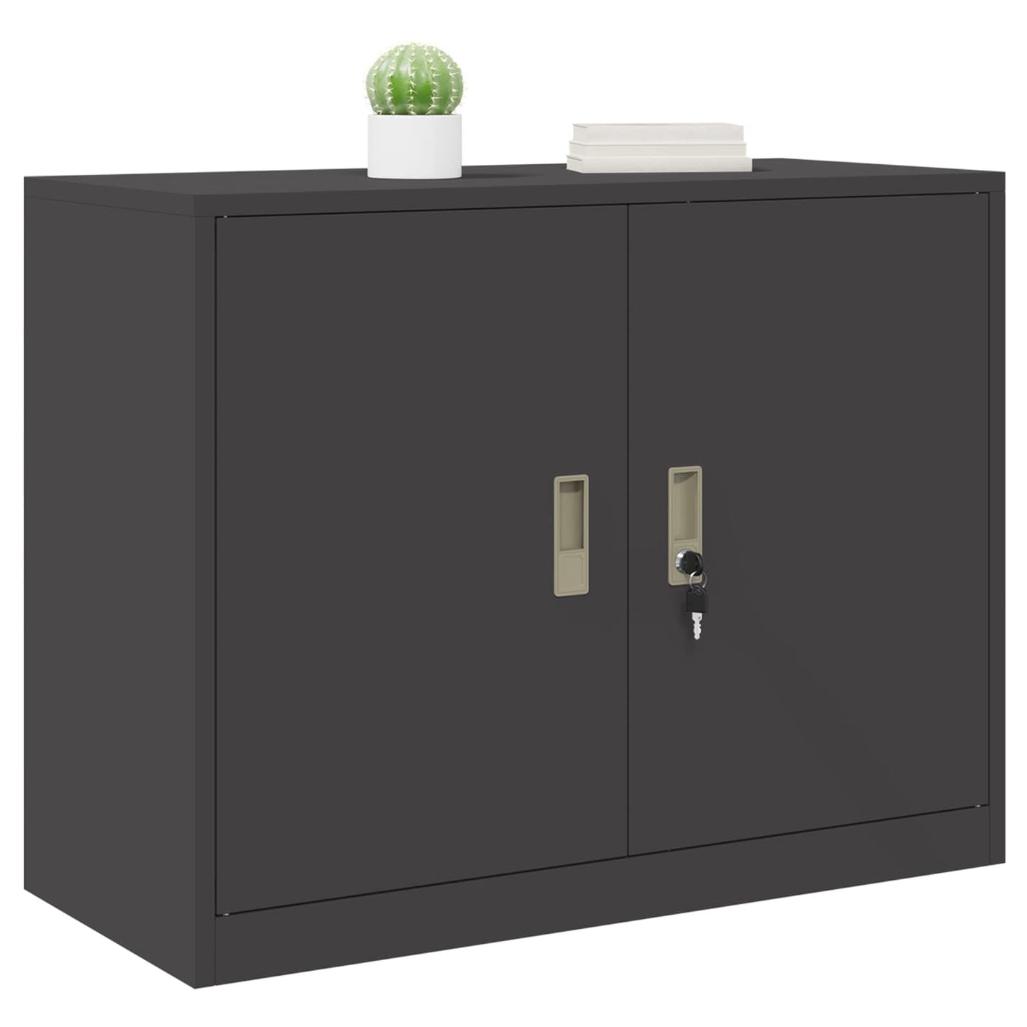 Storage Cabinet Black 90 x 40 x 70 cm Steel