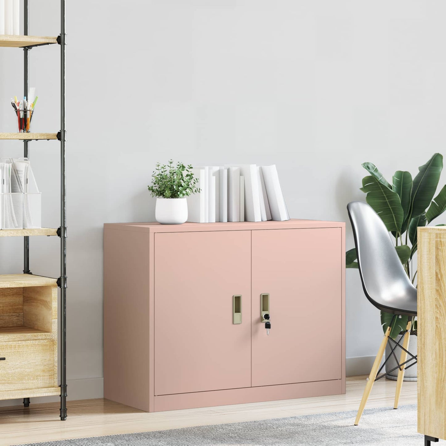 Storage Cabinet Pink 90 x 40 x 70 cm Steel