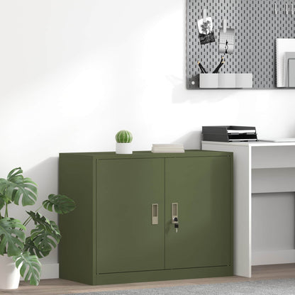 Storage Cabinet Olive Green 90 x 40 x 70 cm Steel
