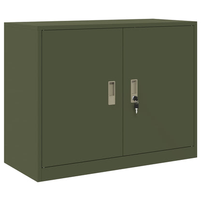 Storage Cabinet Olive Green 90 x 40 x 70 cm Steel