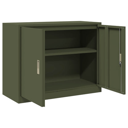 Storage Cabinet Olive Green 90 x 40 x 70 cm Steel