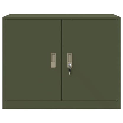 Storage Cabinet Olive Green 90 x 40 x 70 cm Steel