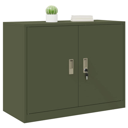 Storage Cabinet Olive Green 90 x 40 x 70 cm Steel