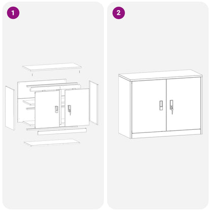 Storage Cabinet White 90 x 40 x 70 cm Steel
