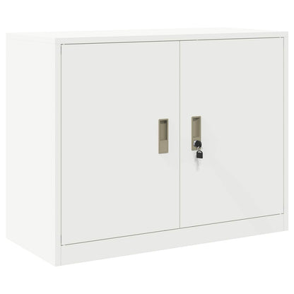 Storage Cabinet White 90 x 40 x 70 cm Steel