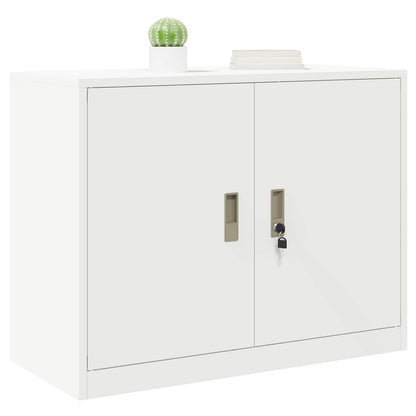 Storage Cabinet White 90 x 40 x 70 cm Steel