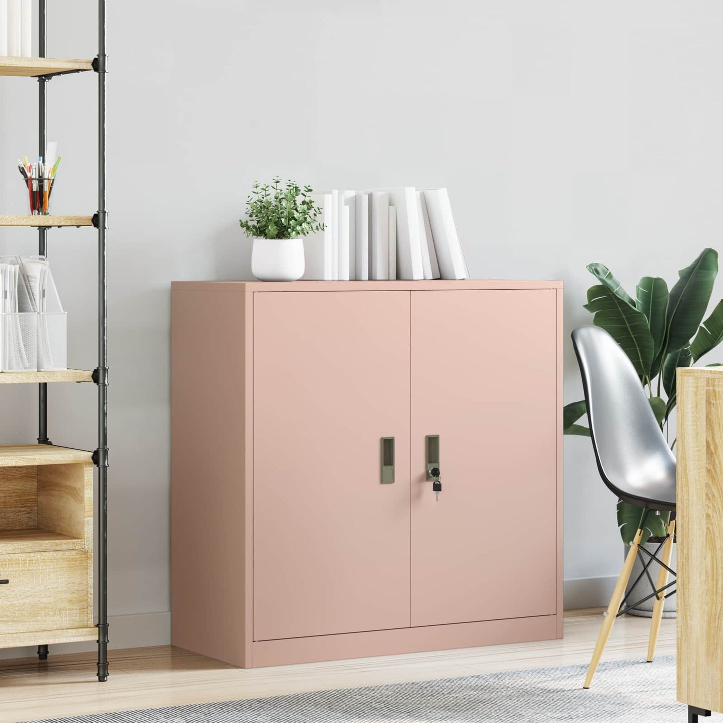 Storage Cabinet Pink 90 x 40 x 90 cm Steel