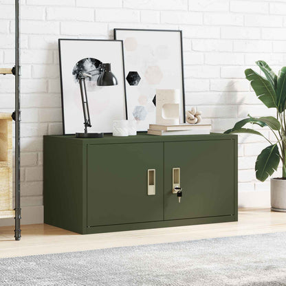 Storage Cabinet Olive Green 80 x 40 x 40 cm Steel