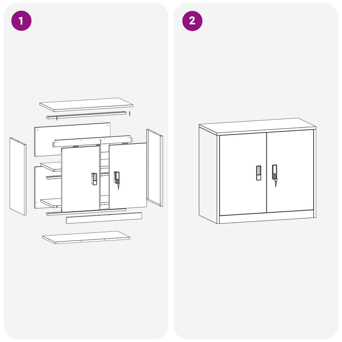Storage Cabinet Black 80 x 40 x 70 cm Steel
