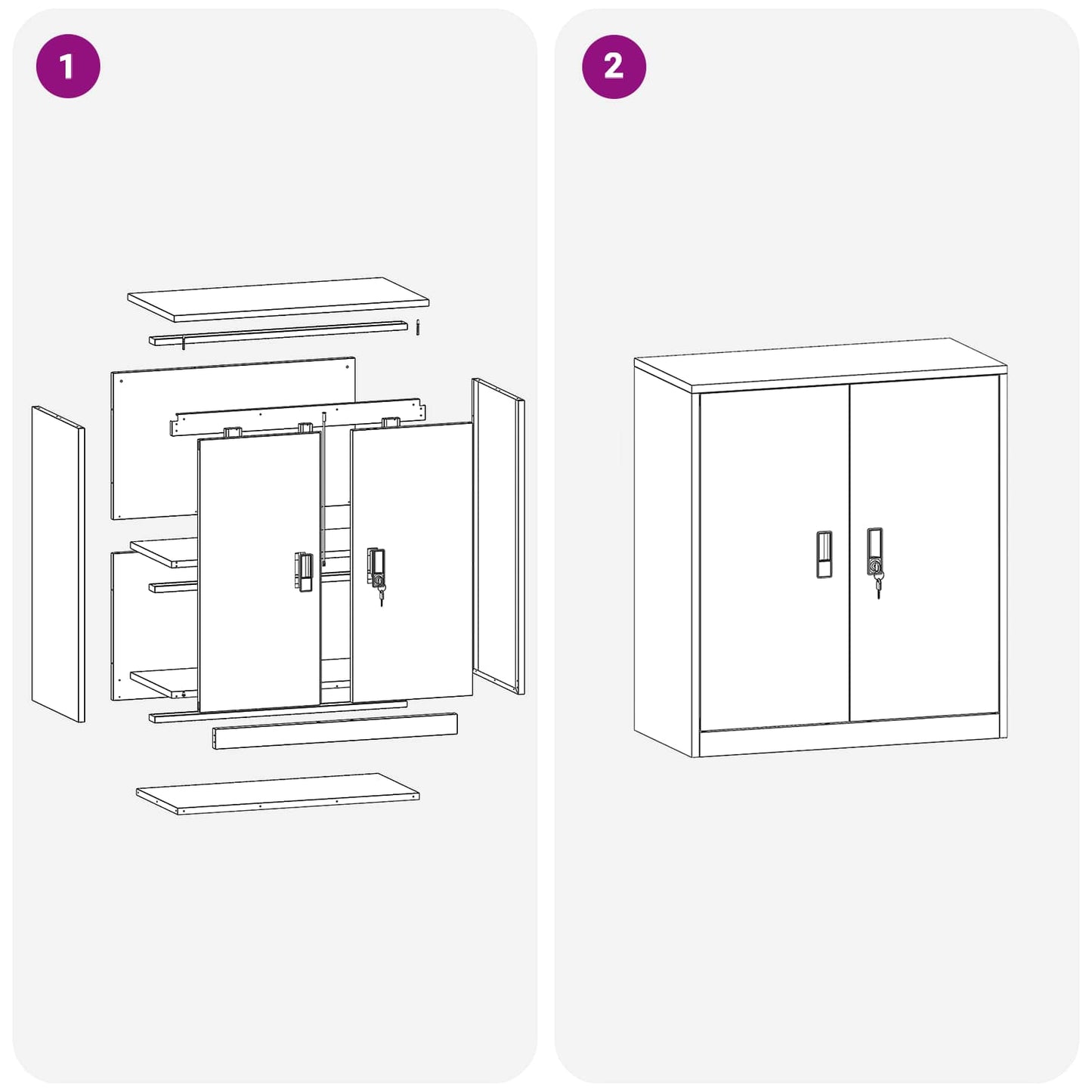 Storage Cabinet Anthracite 80 x 40 x 90 cm Steel