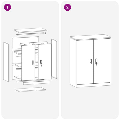 Storage Cabinet White 80 x 40 x 105 cm Steel