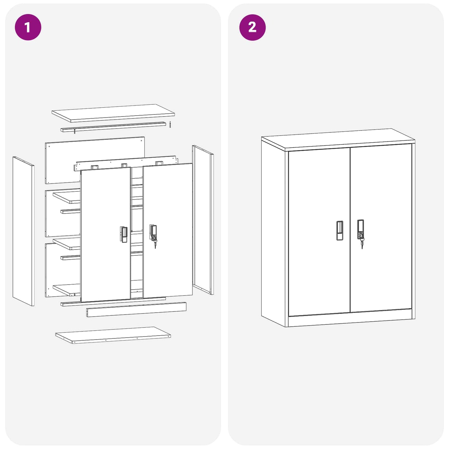 Storage Cabinet White 80 x 40 x 105 cm Steel