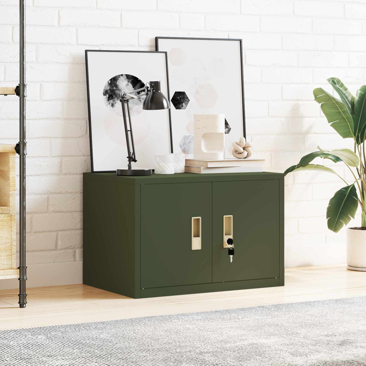 Storage Cabinet Olive Green 60 x 40 x 40 cm Steel