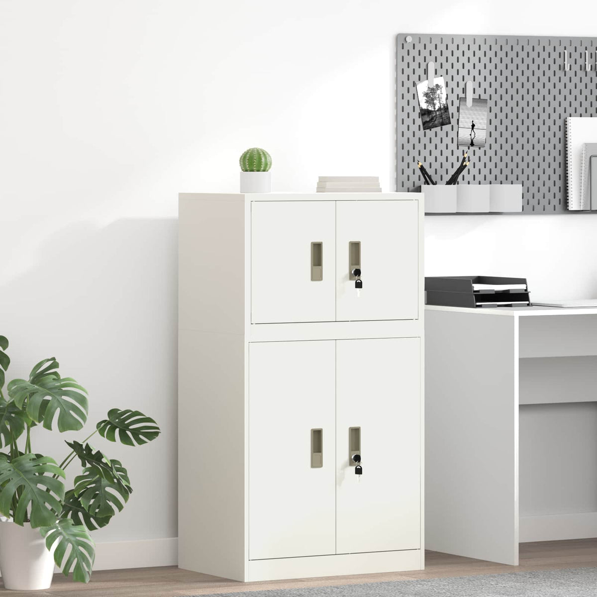 Storage Cabinet White 60 x 40 x 40 cm Steel