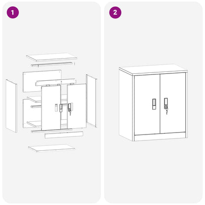 Storage Cabinet White 60 x 40 x 70 cm Steel