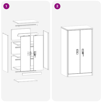 Storage Cabinet Black 60 x 40 x 105 cm Steel